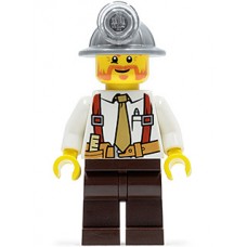 cty322 Miner - Shirt with Tie and Suspenders, Mining Helmet, Beard 